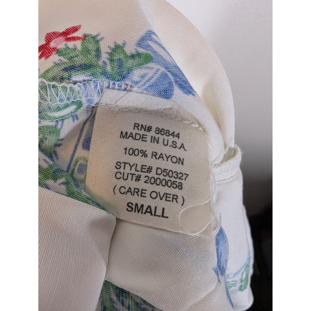 Desert West Sherry Holt Small Vintage Southwestern Cactus Midi Dress Rayon - Picture 11 of 11